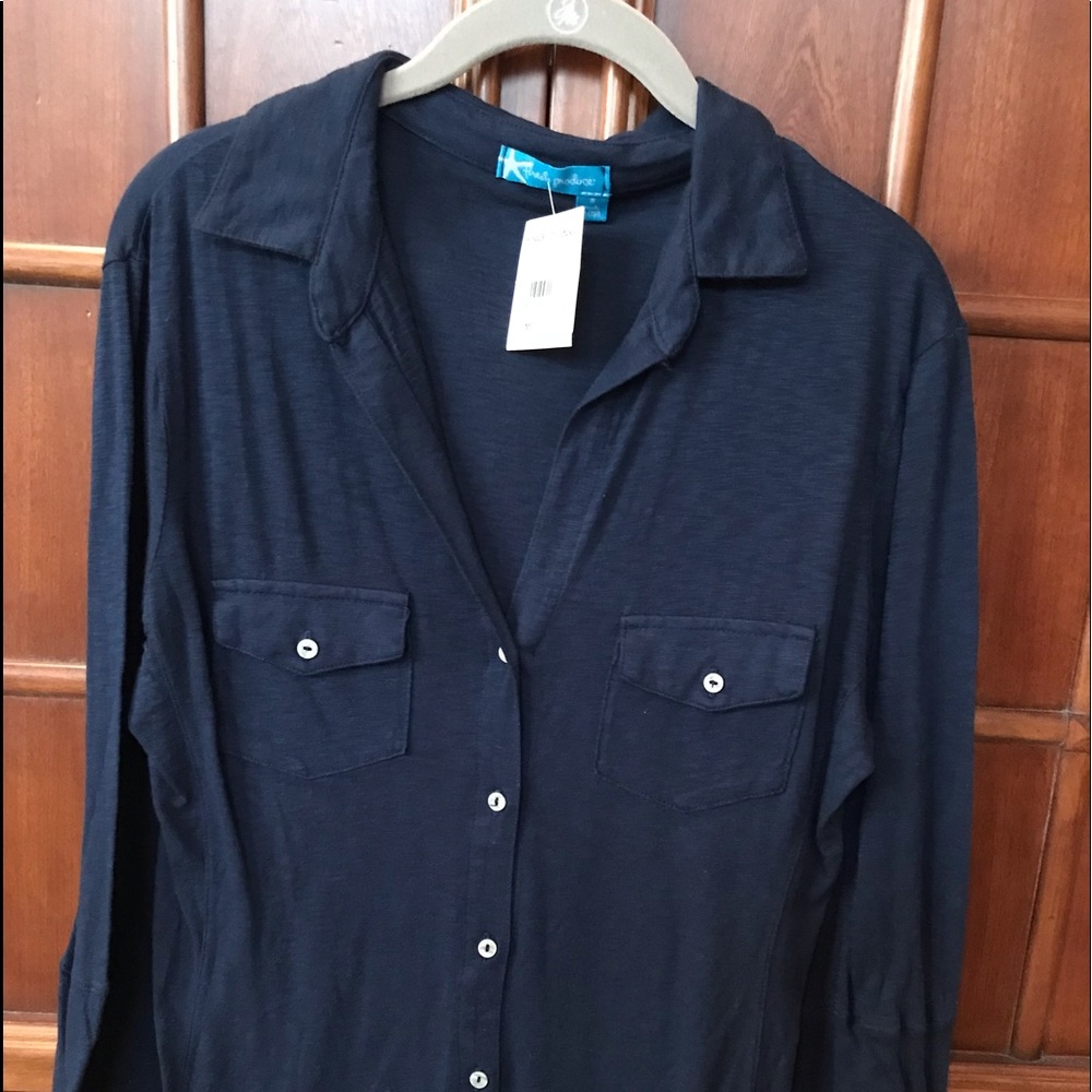Fresh Produce Santa Cruz Shirt Navy Blue NWT Med